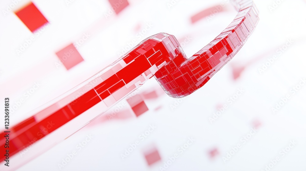 Aufkleber Abstract background. White and red digital abstract background. Futuristic.