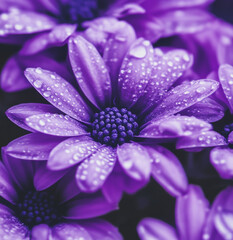 Obraz premium water drops on purple flower