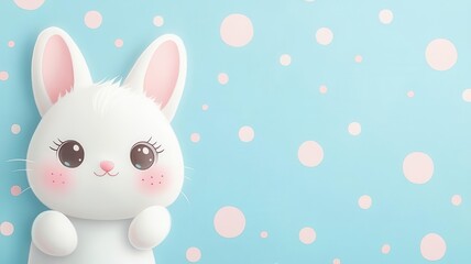 Fototapeta premium Soft pastel polka dots background flat design top view kawaii theme cartoon drawing colored pastel