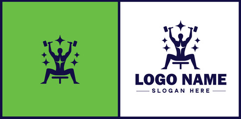 Physical Therapy icon Physiotherapy Rehab therapy Kinesiotherapy flat logo sign symbol editable vector