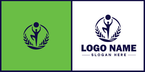 Physical Therapy icon Physiotherapy Rehab therapy Kinesiotherapy flat logo sign symbol editable vector