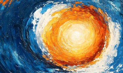 Abstract swirling ocean sunrise; spiritual, hopeful background