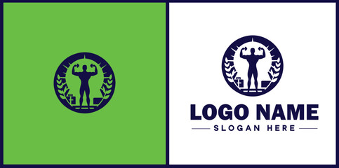 Obraz premium Physical Therapy icon Physiotherapy Rehab therapy Kinesiotherapy flat logo sign symbol editable vector