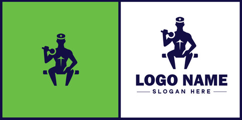 Physical Therapy icon Physiotherapy Rehab therapy Kinesiotherapy flat logo sign symbol editable vector