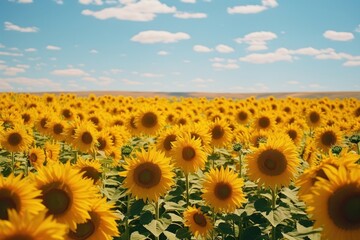 Fototapeta premium Sunflower field sunflower backgrounds landscape.
