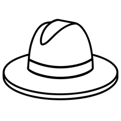 Classic Hats Outline Trendy Vector Art