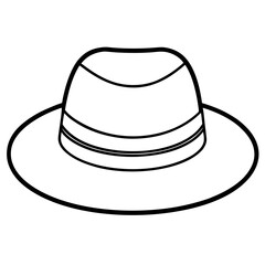 Classic Hats Outline Trendy Vector Art