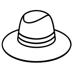 Classic Hats Outline Trendy Vector Art