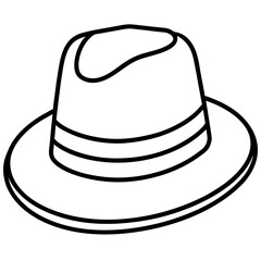 Classic Hats Outline Trendy Vector Art