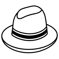 Classic Hats Outline Trendy Vector Art