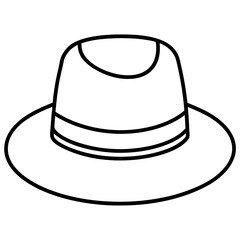 Classic Hats Outline Trendy Vector Art