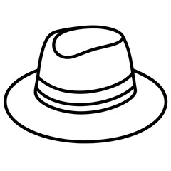 Classic Hats Outline Trendy Vector Art