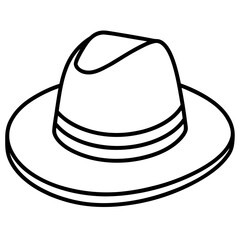 Classic Hats Outline Trendy Vector Art