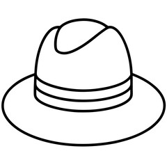 Classic Hats Outline Trendy Vector Art
