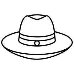 Classic Hats Outline Trendy Vector Art