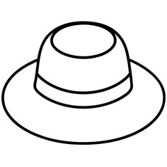 Classic Hats Outline Trendy Vector Art