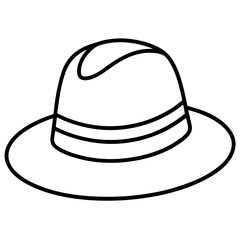 Classic Hats Outline Trendy Vector Art