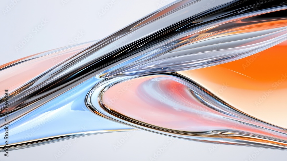 Poster dynamic colorful abstract shapes reflecting nature studio environment digital art backlit perspectiv