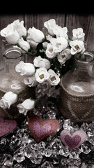 Valentines Day with pictures of flowers, hearts and Background make you feel the Love in the Air