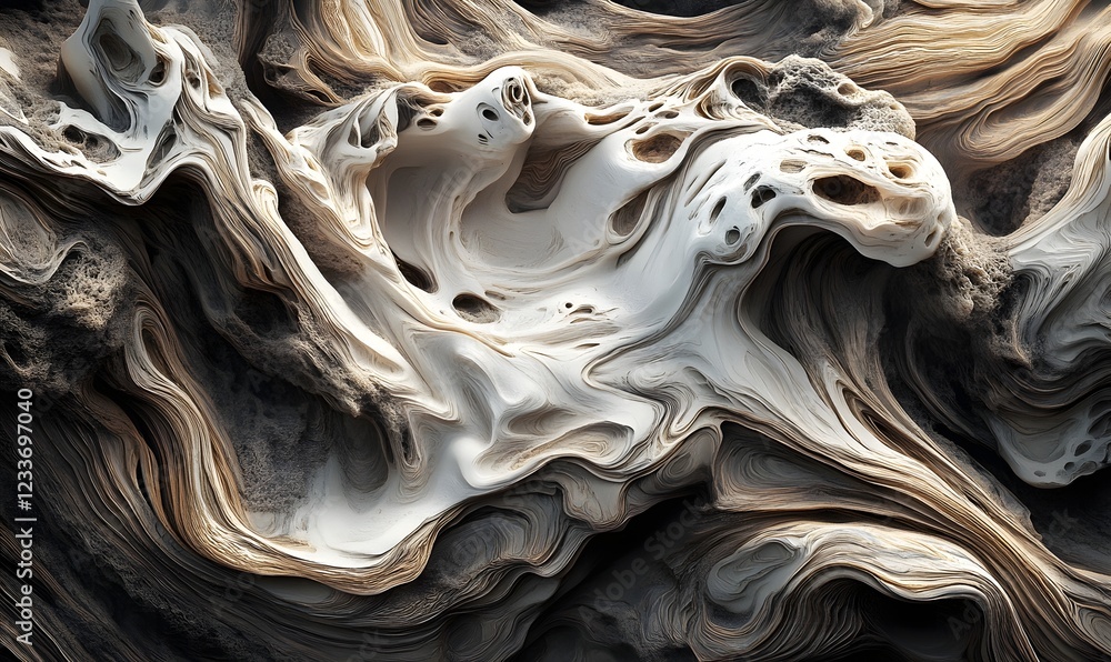 Poster abstract swirling stone texture; natural forms; background design; artistic render; graphic design