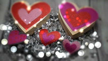 Valentines Day with pictures of flowers, hearts and Background make you feel the Love in the Air
