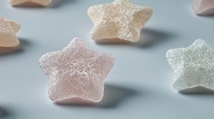 Delicate Star Shaped Confections  Pastel Sweets  Food Photography