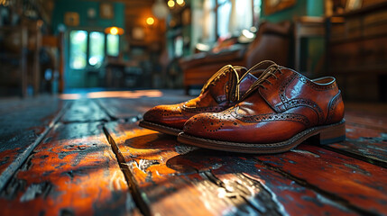 Male Fashion Brown Leather Shoes