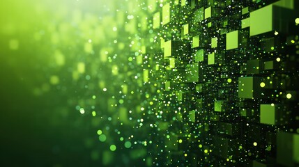 Green Cubes Data Flow Abstract Background