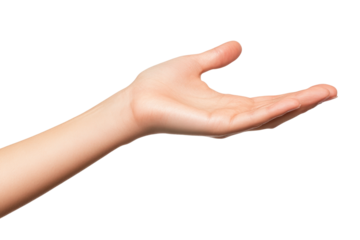 Women hand holding something invisible 