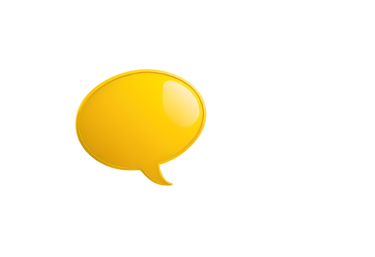 yellow speech bubble isolated on white background
