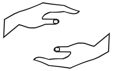 Illustration set of heart and hand that images love and sincerity