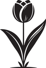 Modern Tulip Silhouette Vector – Simple and Aesthetic Flower Art