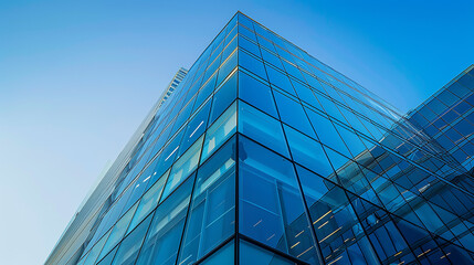 Obraz premium Empty road at building exterior business and financial skyscraper buildings concept 