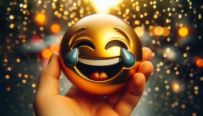 Smiling emoji happy and cheerful, representing summer vibes, joy, and fun in a cute cartoon style.