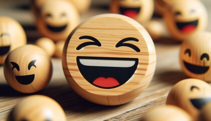 Smiling emoji happy and cheerful, representing summer vibes, joy, and fun in a cute cartoon style.