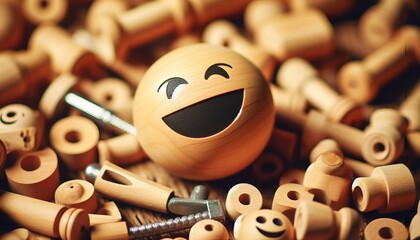 Smiling emoji happy and cheerful, representing summer vibes, joy, and fun in a cute cartoon style.