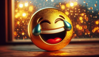 Smiling emoji happy and cheerful, representing summer vibes, joy, and fun in a cute cartoon style.