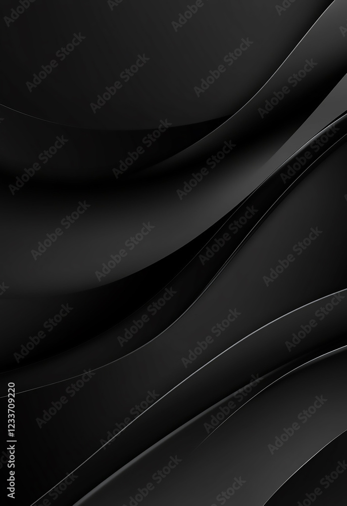 Aufkleber luxurious black lines on a gradient background abstract black background with smooth, flowing curves