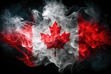 Fototapeta premium Smoke Effect Canadian Flag - Striking National Symbol