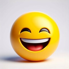 Smiling emoji happy and cheerful, representing summer vibes, joy, and fun in a cute cartoon style.