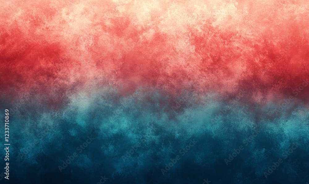 Poster abstract background with a gradient of red, orange, and blue colors creating a swirling, cloudy effe