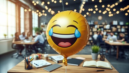 Smiling emoji happy and cheerful, representing summer vibes, joy, and fun in a cute cartoon style.