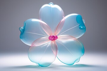 Fototapeta premium A Dance of Colorful Glass Flowers Vibrant Glass Petals on Dark Canvas Macro Marvels of Color and Light