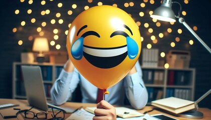 Smiling emoji happy and cheerful, representing summer vibes, joy, and fun in a cute cartoon style.