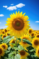 Sunflower field outdoors blossom nature.