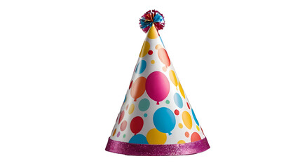 party hats isolated on white background, birthday party hat isolated on transparent background