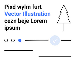 Black and blue text with an outline of a Christmas tree, circles, lines and abstract shapes with Lorem Ipsum. Ideal for websites, branding, mockups, presentations, infographics, digital art
