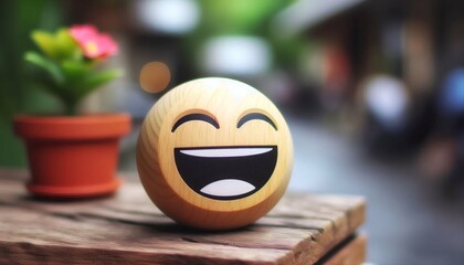 Smiling emoji happy and cheerful, representing summer vibes, joy, and fun in a cute cartoon style.