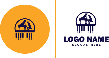 Piano Tuning icon Piano tuning service Piano tuning and maintenance Keyboard tuning flat logo sign symbol editable vector