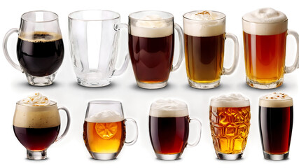 Refreshing beverage served in a glass with ice cubes isolated on a clean PNG background, showcasing vibrant colors and frosty texture, ideal for drink advertisements, summer promotions, and beverage-r